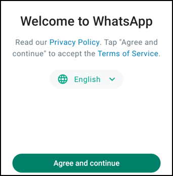 whatsapp agree and continue